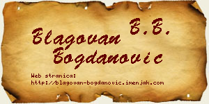 Blagovan Bogdanović vizit kartica